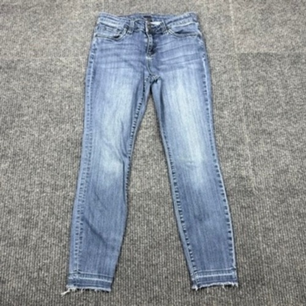 Kut from the Kloth Womens Size 4 Blue Skinny Jeans Raw Hem SP192MA1 Medium Wash
